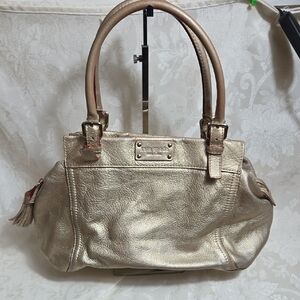 Kate Spade Gold Leather Shoulder Bag